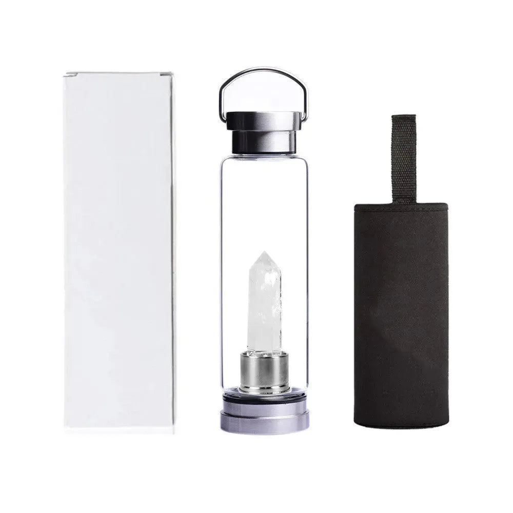 Energy Stone Water Bottle Glass Sports Water Cup Kettle - Bellarte Enchanté Energy Stone Water Bottle Glass Sports Water Cup Kettle